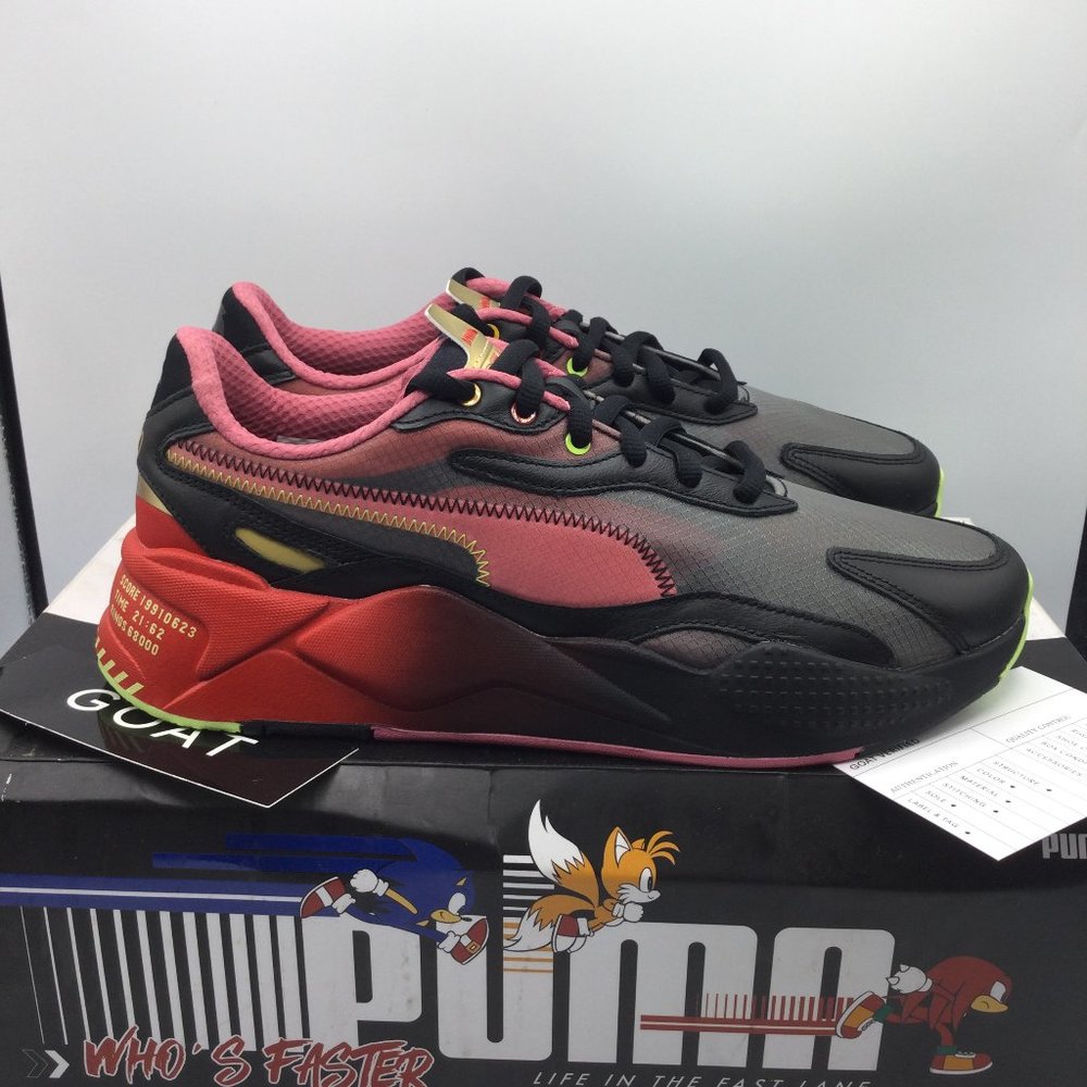 Puma RS-X 3 Sonic The Hedgehog Sneakers Mens Size 11.5 High Risk Red Black NEW